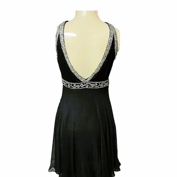 Basix II Silk & Rhinestones Sleeveless Dress - Picture 3 of 5